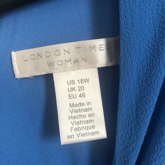 London Times crepe flutter sleeve jumpsuit - periwinkle blue - 16 - Picture 2 of 4